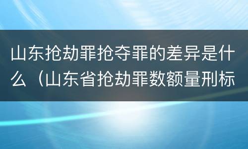 山东抢劫罪抢夺罪的差异是什么（山东省抢劫罪数额量刑标准）