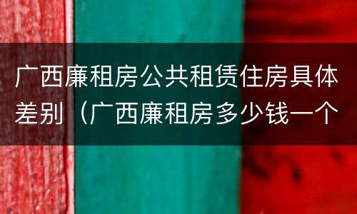 广西廉租房公共租赁住房具体差别（广西廉租房多少钱一个月）