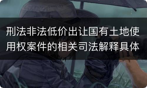 刑法非法低价出让国有土地使用权案件的相关司法解释具体是什么重要内容