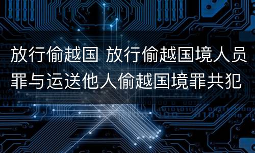 放行偷越国 放行偷越国境人员罪与运送他人偷越国境罪共犯