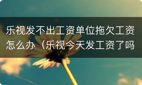 乐视发不出工资单位拖欠工资怎么办（乐视今天发工资了吗）