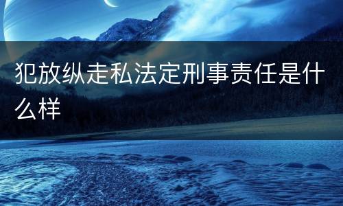 犯放纵走私法定刑事责任是什么样