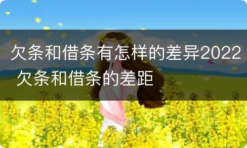 欠条和借条有怎样的差异2022 欠条和借条的差距