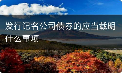 发行记名公司债券的应当载明什么事项