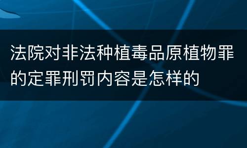 法院对非法种植毒品原植物罪的定罪刑罚内容是怎样的