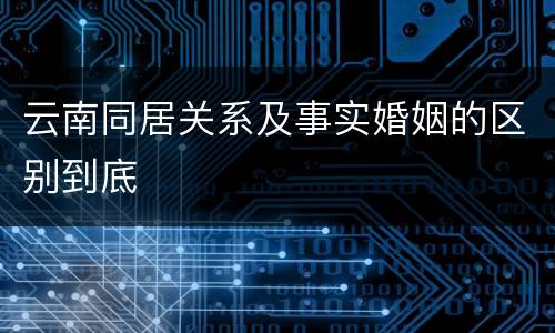 云南同居关系及事实婚姻的区别到底