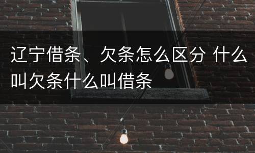 辽宁借条、欠条怎么区分 什么叫欠条什么叫借条