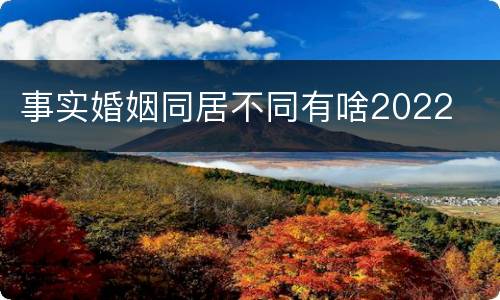 事实婚姻同居不同有啥2022