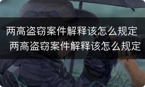 两高盗窃案件解释该怎么规定 两高盗窃案件解释该怎么规定赔偿