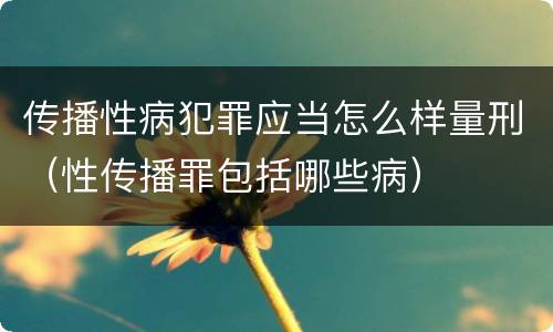 传播性病犯罪应当怎么样量刑（性传播罪包括哪些病）