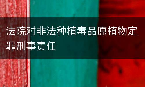 法院对非法种植毒品原植物定罪刑事责任