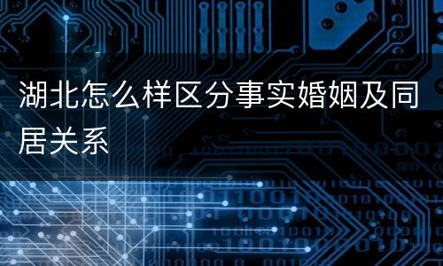 湖北怎么样区分事实婚姻及同居关系
