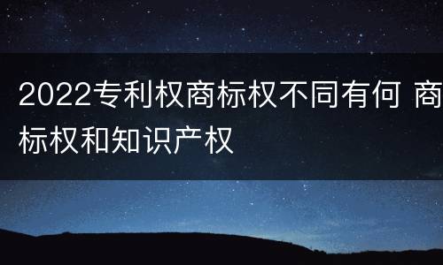2022专利权商标权不同有何 商标权和知识产权