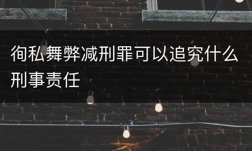 徇私舞弊减刑罪可以追究什么刑事责任