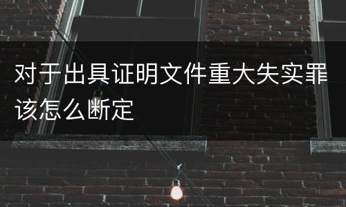对于出具证明文件重大失实罪该怎么断定