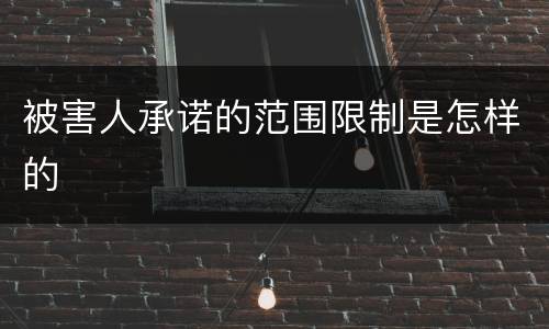 被害人承诺的范围限制是怎样的