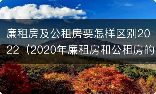廉租房及公租房要怎样区别2022（2020年廉租房和公租房的区别）