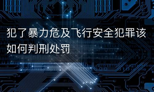 犯了暴力危及飞行安全犯罪该如何判刑处罚