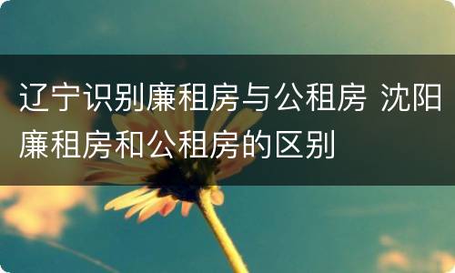 辽宁识别廉租房与公租房 沈阳廉租房和公租房的区别