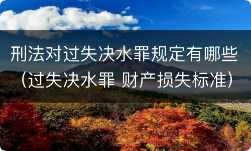 刑法对过失决水罪规定有哪些（过失决水罪 财产损失标准）