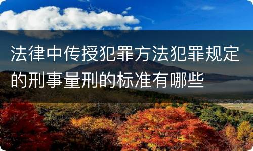 法律中传授犯罪方法犯罪规定的刑事量刑的标准有哪些