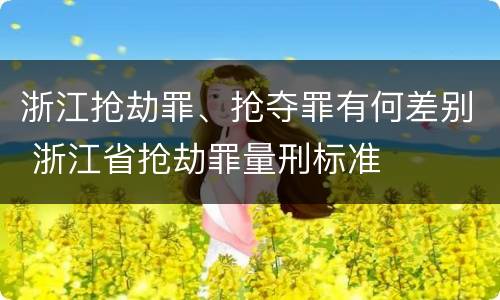 浙江抢劫罪、抢夺罪有何差别 浙江省抢劫罪量刑标准