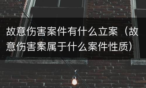 故意伤害案件有什么立案（故意伤害案属于什么案件性质）