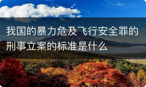 我国的暴力危及飞行安全罪的刑事立案的标准是什么 我国的暴力危及飞行安全罪的刑事立案的标准是什么