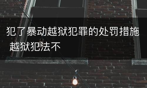 犯了暴动越狱犯罪的处罚措施 越狱犯法不