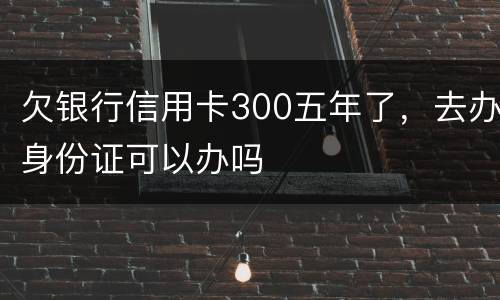 欠银行信用卡300五年了，去办身份证可以办吗