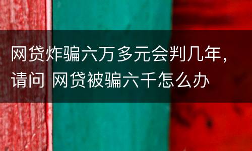网贷炸骗六万多元会判几年，请问 网贷被骗六千怎么办