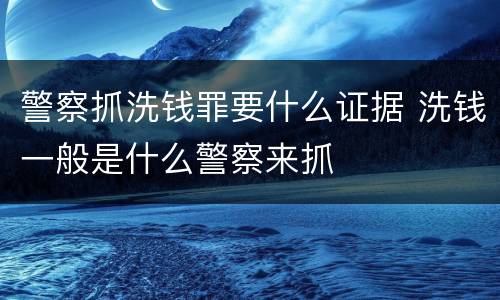 警察抓洗钱罪要什么证据 洗钱一般是什么警察来抓