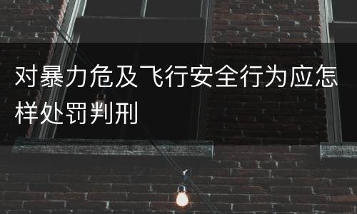 对暴力危及飞行安全行为应怎样处罚判刑