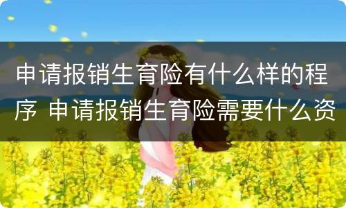 申请报销生育险有什么样的程序 申请报销生育险需要什么资料