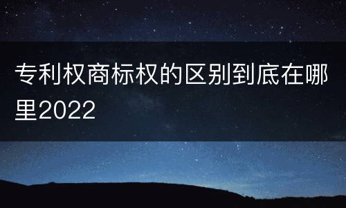 专利权商标权的区别到底在哪里2022