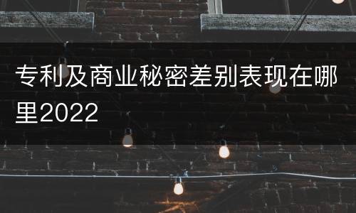 专利及商业秘密差别表现在哪里2022