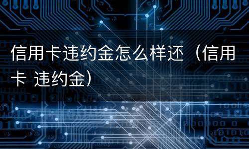信用卡违约金怎么样还（信用卡 违约金）