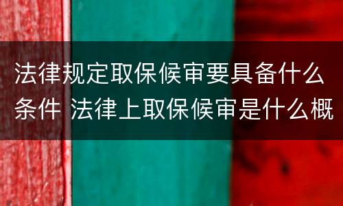 法律规定取保候审要具备什么条件 法律上取保候审是什么概念