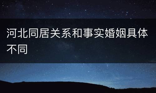 河北同居关系和事实婚姻具体不同
