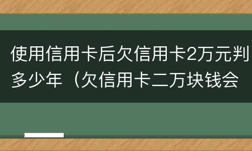 使用信用卡后欠信用卡2万元判多少年（欠信用卡二万块钱会被判吗）