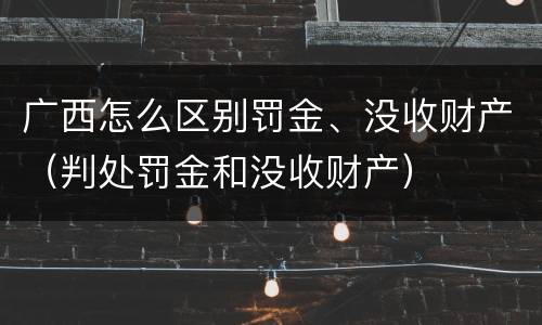 广西怎么区别罚金、没收财产（判处罚金和没收财产）
