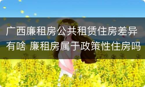 广西廉租房公共租赁住房差异有啥 廉租房属于政策性住房吗