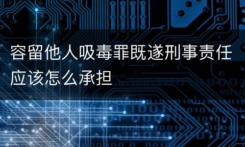 容留他人吸毒罪既遂刑事责任应该怎么承担