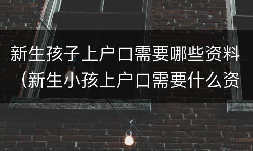 新生孩子上户口需要哪些资料（新生小孩上户口需要什么资料）