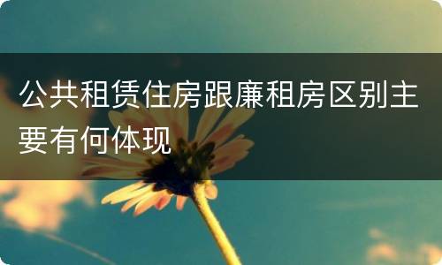 公共租赁住房跟廉租房区别主要有何体现