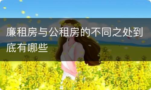 廉租房与公租房的不同之处到底有哪些