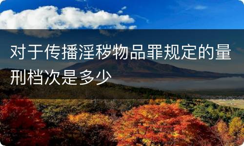 对于传播淫秽物品罪规定的量刑档次是多少