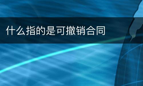 什么指的是可撤销合同