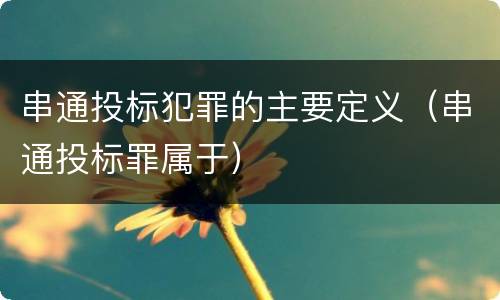 串通投标犯罪的主要定义（串通投标罪属于）