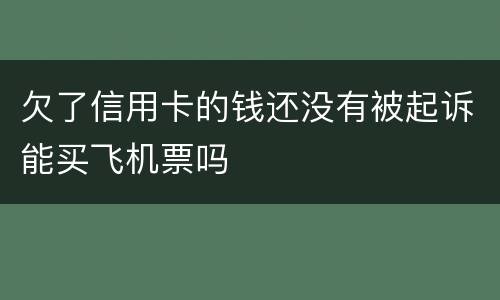 欠了信用卡的钱还没有被起诉能买飞机票吗